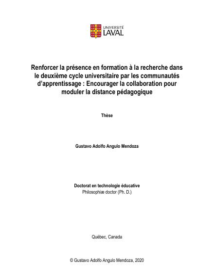 Page couverture du document de Angulo Mendoza, Gustavo Adolfo